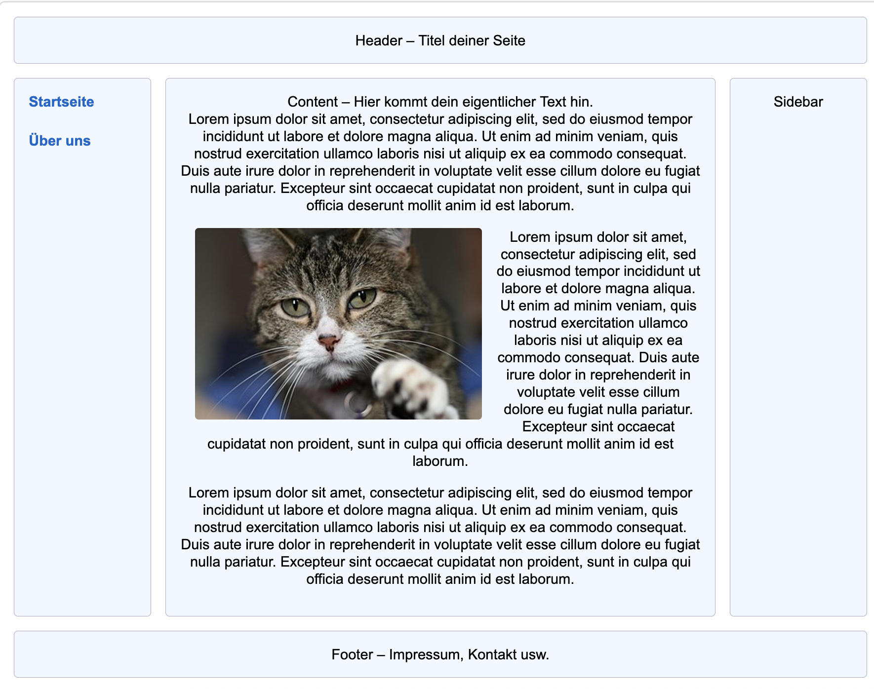css layout grid Beispiel