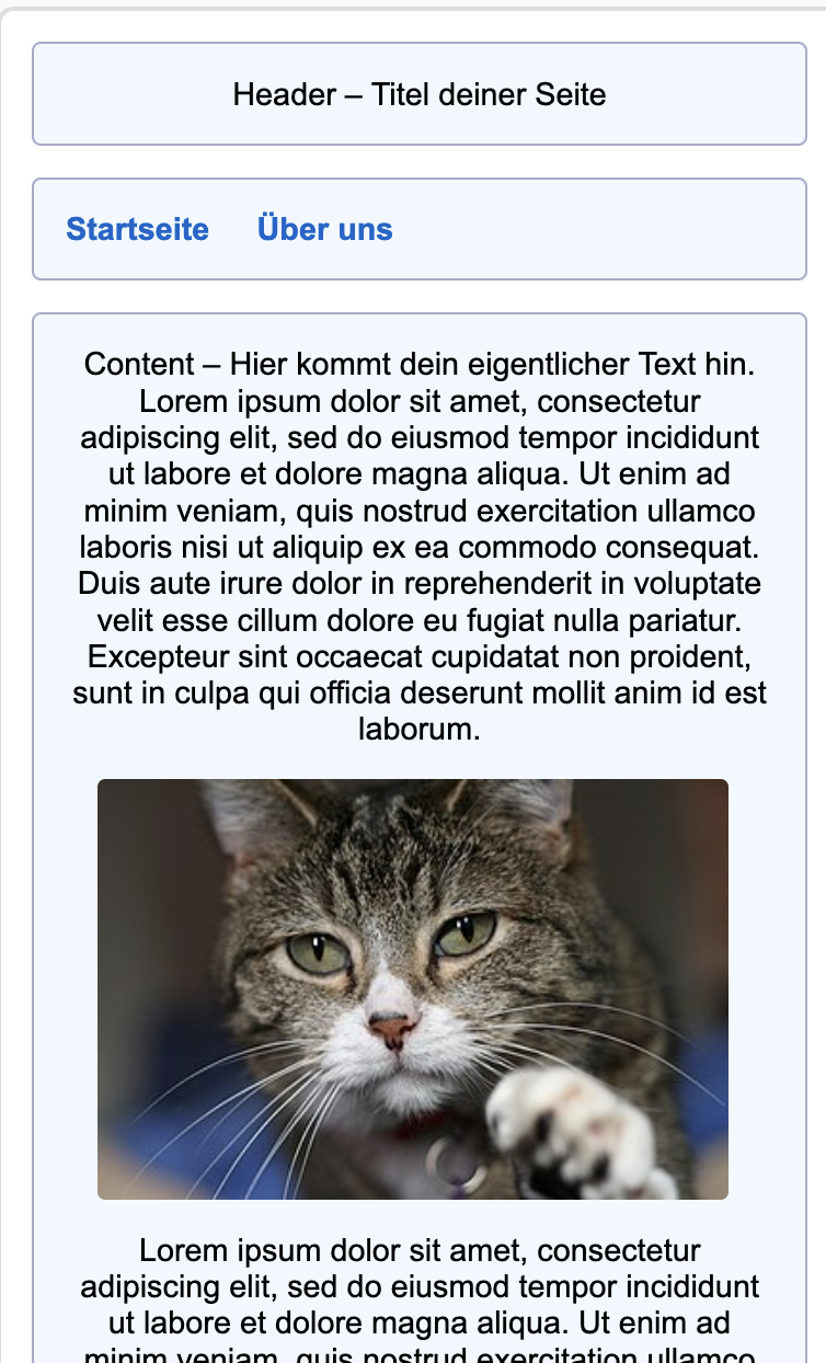 css layout grid Beispiel